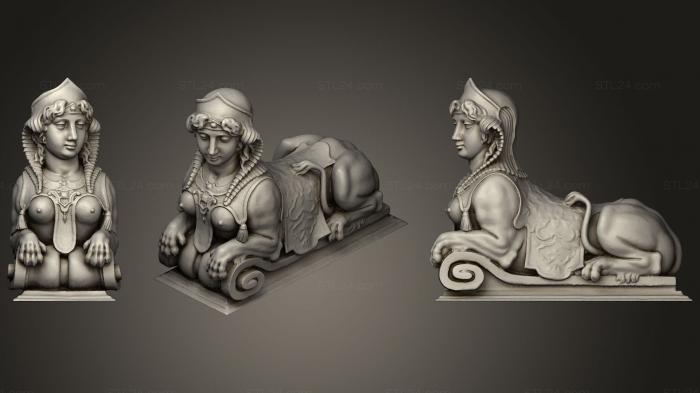 Figurines lions tigers sphinxes (Sphinkx, STKL_0328) 3D models for cnc